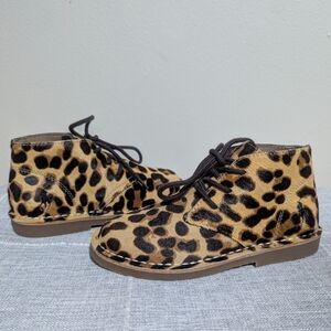 Polo Ralph Lauren Carl Leopard Calf Hair Leather Chukka Lace Boots Little Kid 12